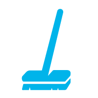 icon of push broom and sparkles