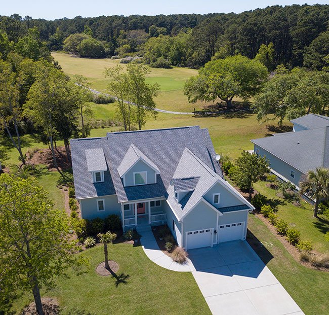 Overhead view of residential home in Omaha