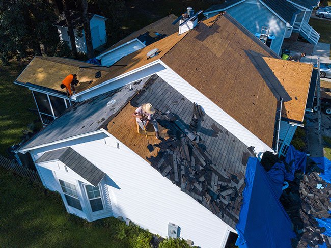 Anchor residential Roof replacement in progress