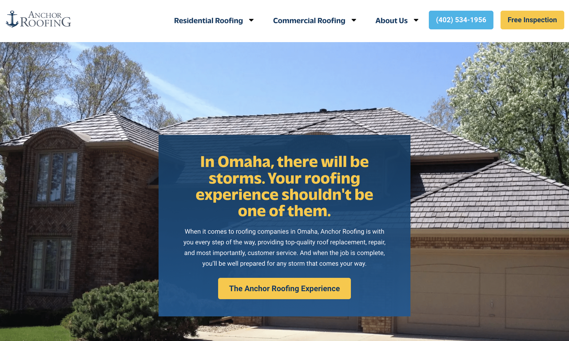 Image of the newly launched Anchor Roofing website