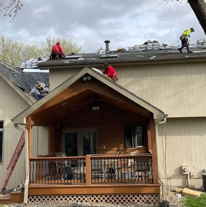 the Anchor Roofing team during a roof replacement in progress