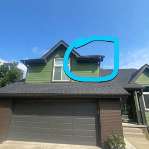 Before photos of a recent storm damage roof replacement by Anchor Roofing in Omaha
