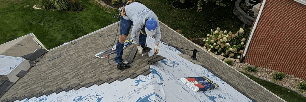 Roofing contractor installing the best shingles for roof by Anchor Roofing in Omaha