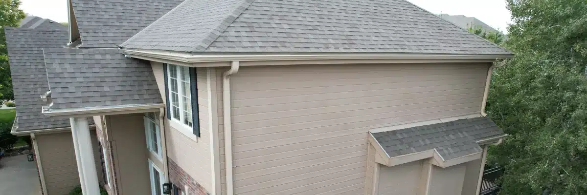 Durable siding and roofing installation on a residential home by Anchor Roofing in Omaha, NE
