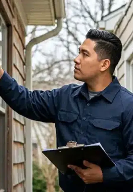 Siding contractor installing new vinyl siding on a residential home by Anchor Roofing in Omaha