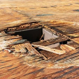 Damaged roof decking